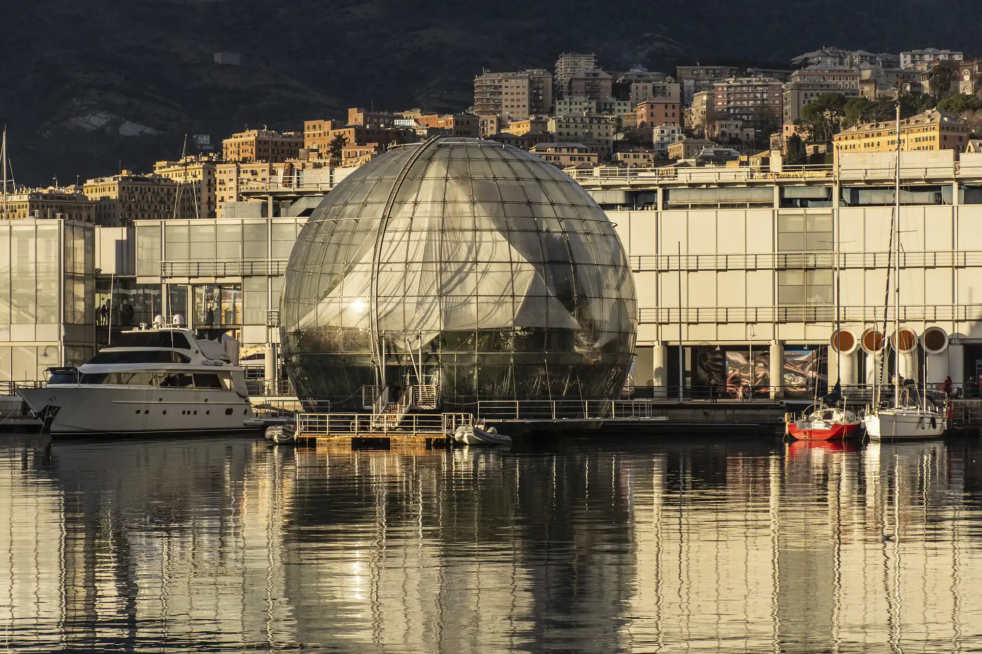 In the picture, a view of the Genoa Aquarium.